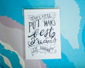Gifts, Dreams Quote, Fait h Quote, EB Browning Quote, Typography Print ...