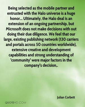 Being selected as the mobile partner and entrusted with the Halo ...