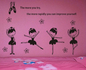 Ballet Girl Wall Decal Sticker Words Wall Quote for Children Kids ...