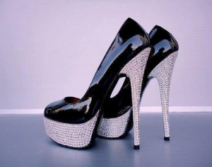 black, high heels, lacquered, shoes, sparkle, stilettos