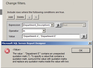 This gives me some errors. Now what? Coming back to the Filter window ...
