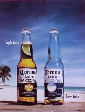 High Tide, Low Tide! Corona Extra beer commercial on a sunny beach ...