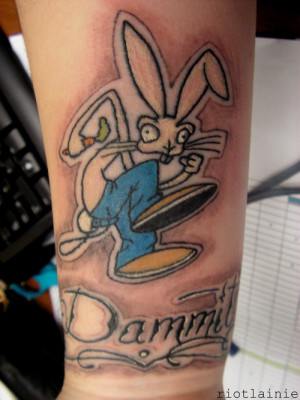 riotlainie-tattoos.buz...blink-182 bunny tattoo