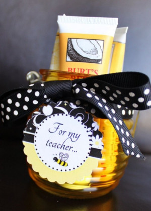 first grade classroom ideas on Beehive shaped jar with a ribbon a tag ...