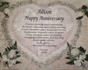 Happy Anniversary or Wedding 1st 5th 10th 25th Any Year Personalized ...