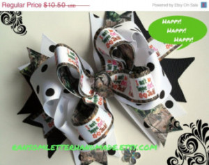 Cyber Monday Sale Duck Dynasty Inspired Boutique Bow White Black Polka ...