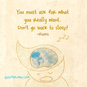 You must ask for what you really want. Don’t go back to sleep. -Rumi