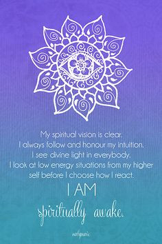 Third Eye Chakra Affirmation - My Spiritual Vision Is Clear - I Always ...