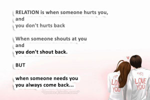 Relation is When Someone Hurts You You Don t Hurt It