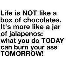 Life is not like a box of chocolates. It's more like a jar of ...