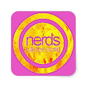 girly nerds rule the world stickers