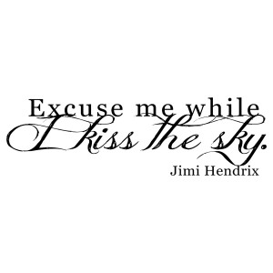 Hendrix Quote Removable Wall Vinyl Excuse Me While I Kiss The Sky