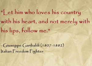 Giuseppe Garibaldi Quote Italian Freedom Fighter