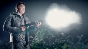 Gun-toting Arnie quotes famous line in new Terminator trailer | Daily ...
