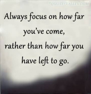 Always Focus On How Far You’ve Come - Advice Quote