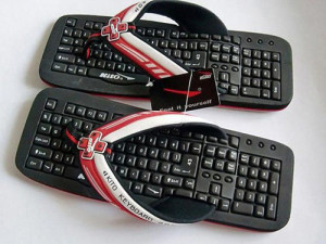 keyboard flip flops nerds going to the beach