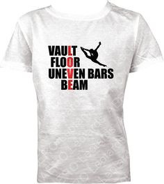 Girls Gymnastics Shirt T-shirt Vault Floor uneven bars beam LOVE shirt