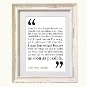 Christmas Gift - When Harry Met Sally Movie Quote. Typography Print ...