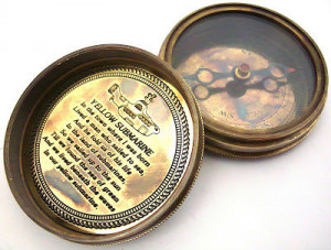 THE BEATLE FINDER Compass YELLOW SUBMARINE Poem Engraved