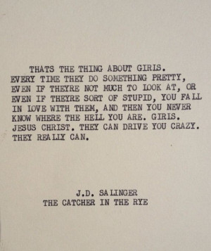 THE CATCHER in the RYE Typewriter quote on 5x7 by WritersWire, $6.00