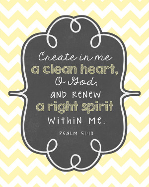 Printable Bible Verse Decor: Clean Heart