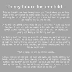 An open letter to my future foster children. #fostercare