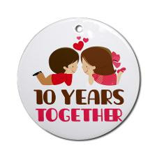 10 Years Together Anniversary Ornament (Round) for