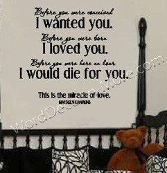 B002 BEFORE YOU WERE CONCEIVED Nursery Wall Quote