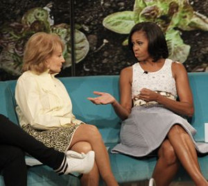 First Lady Michelle Obama spent time with Barbara Walters on The View.