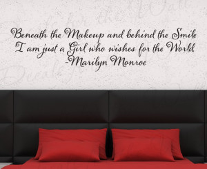 Beneath the Makeup Marilyn Monroe Wall Decal Quote