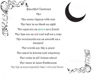 Beautiful creatures Lena poem