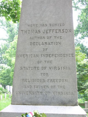 He died on the 50th aniversary of the Declaration of Independance.