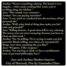 Jordan and Jace (City of Heavenly Fire by Cassandra Clare ~ The Mortal ...
