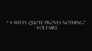 witty quote proves nothing - Voltaire Wallpaper