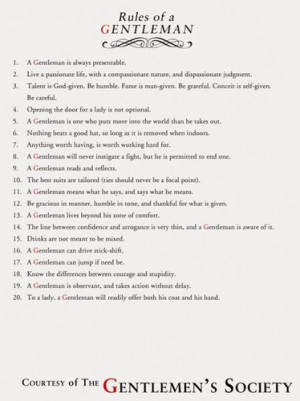 20 rules of a gentleman