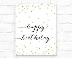 Printable Happy birthday sign typography quote by blursbyaiShop, $4.90