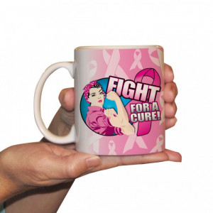 fight for a cure pink ribbon coffee mug 2nd side