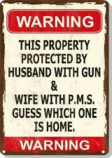 Funny Sign Wife PMS -Gun - Man Cave - Garage - Humorous - Metal or ...