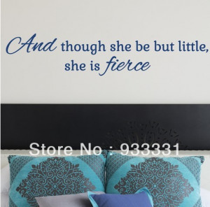5pcs/lot SHAKESPEARE QUOTE, LARGE WALL STICKER, She, Fierce, Decal ...