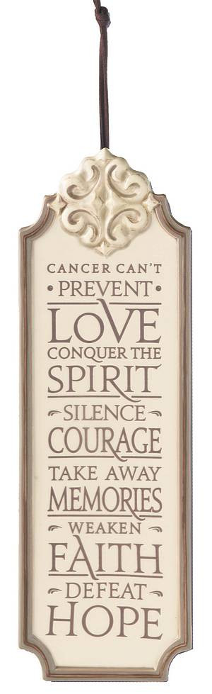 Cancer Survivor Pink Encouragement Plaque - Cancer Can't ... - Large