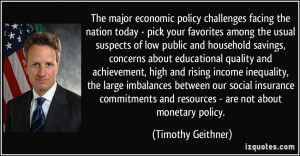 The major economic policy challenges facing the nation today - pick ...