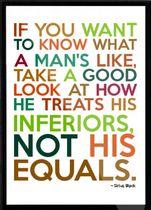 Sirius Black - If you want to know what a man's like, take a good look ...