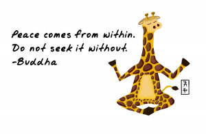 Giraffe Zenimal With Buddha Quote Painting