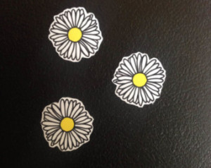 Set of 3 Daisy Stickers cute fun la ptop cellphone hippie flower ...