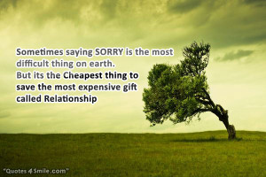 Saying Sorry is Cheapest Thing To Save Relationship