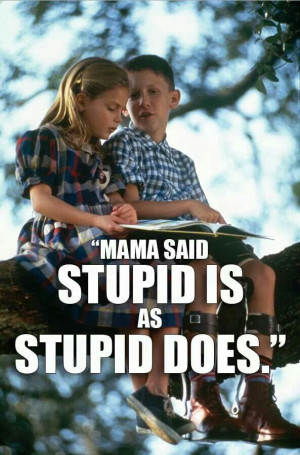Mama said stupid is as stupid does.