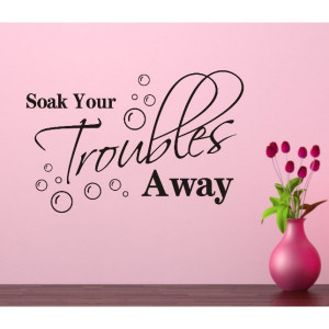 Troubles Away Removable Wall Decals Quotes Inspirational Quotes Wall ...