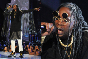 Chainz's leather apron is the new Kanye's leather skirt.