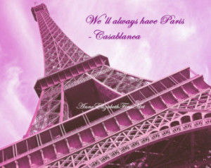 8x10 Fine Art-Paris In Pink-Eiffel Tower-Preppy Dorm Decor-Paris Quote ...