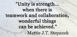 Unity is strength.. when there is teamwork and collaboration ...